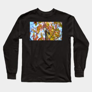 Nuthatch and Autumn Leaves Long Sleeve T-Shirt